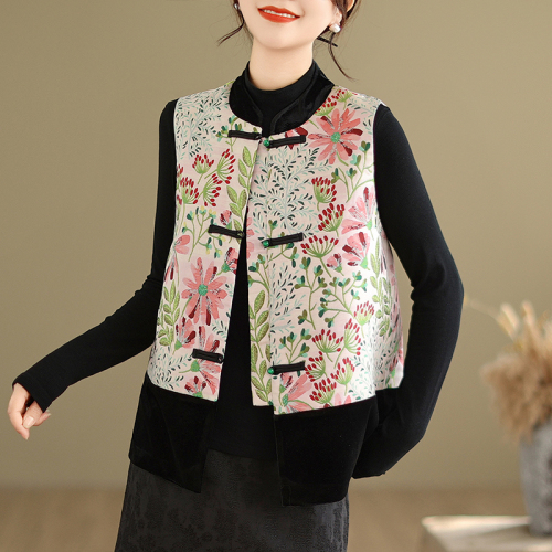 Autumn new new Chinese style national style jacquard embroidered waistcoat vest