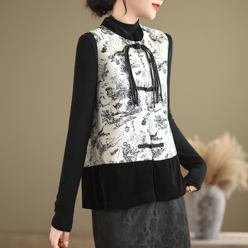 Autumn new new Chinese style national style jacquard embroidered waistcoat vest