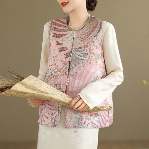 Autumn new new Chinese style national style jacquard embroidered waistcoat vest