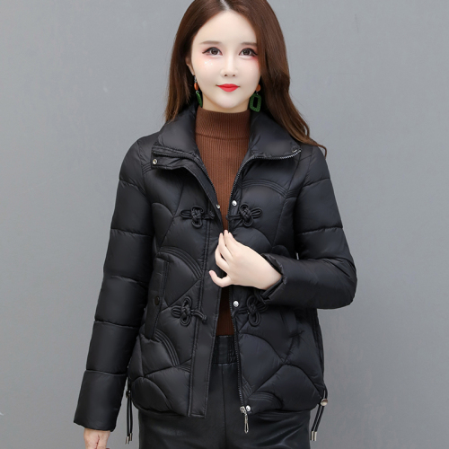 Red button-down short down jacket for women plus size hot style winter Korean style cotton-padded jacket