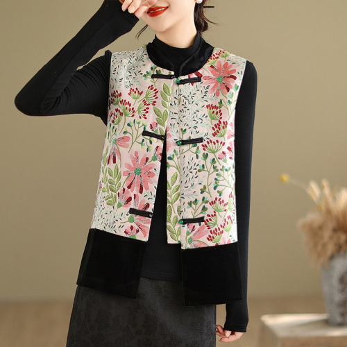 Autumn new new Chinese style national style jacquard embroidered waistcoat vest