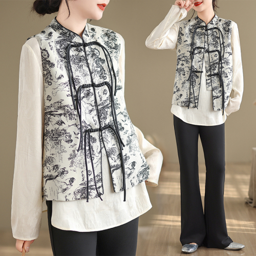 Autumn new new Chinese style national style jacquard embroidered waistcoat vest