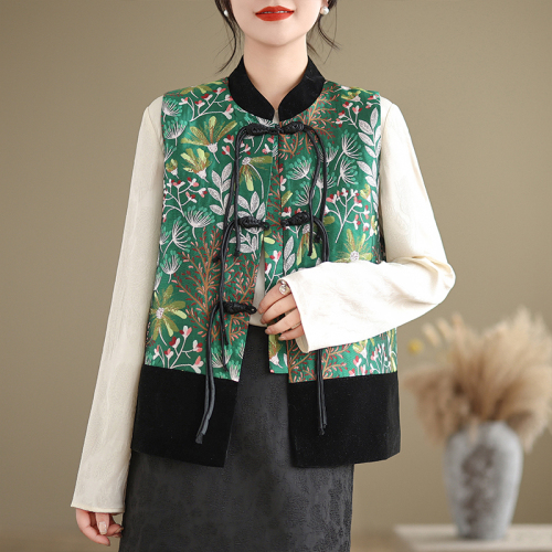 Autumn new new Chinese style national style jacquard embroidered waistcoat vest