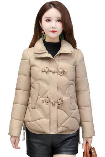 Red button-down short down jacket for women plus size hot style winter Korean style cotton-padded jacket