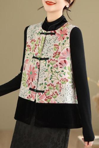 Autumn new new Chinese style national style jacquard embroidered waistcoat vest