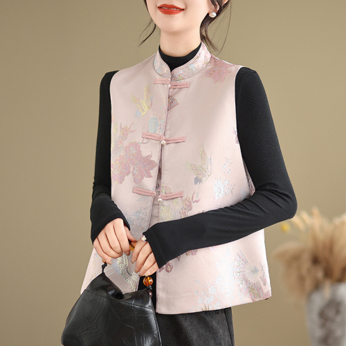 Autumn new new Chinese style national style jacquard embroidered waistcoat vest