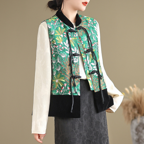 Autumn new new Chinese style national style jacquard embroidered waistcoat vest