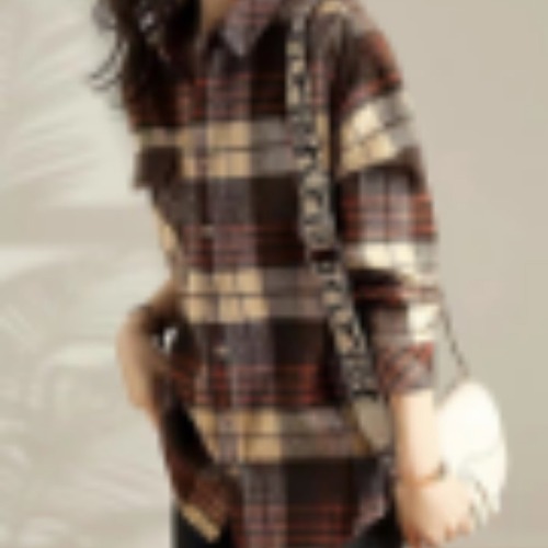 2024 women's new autumn coats, artistic brushed plaid casual loose mid-length tops