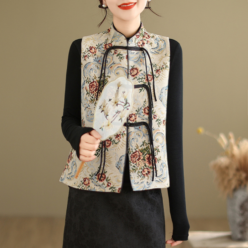 Autumn new new Chinese style national style jacquard embroidered waistcoat vest