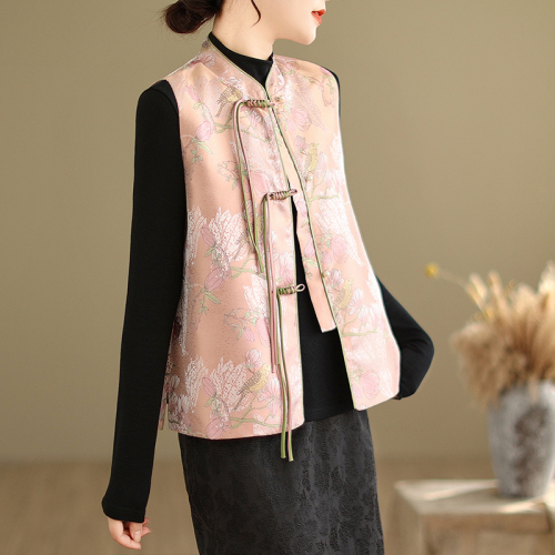 Autumn new new Chinese style national style jacquard embroidered waistcoat vest