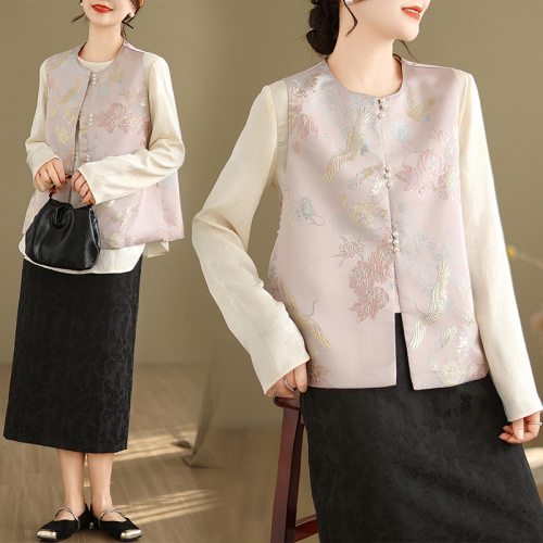 Autumn new new Chinese style national style jacquard embroidered waistcoat vest