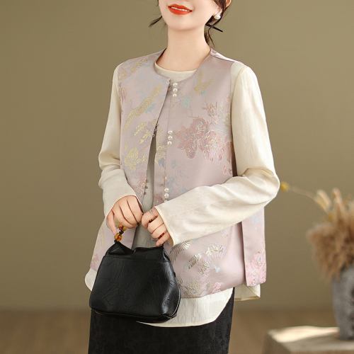 Autumn new new Chinese style national style jacquard embroidered waistcoat vest