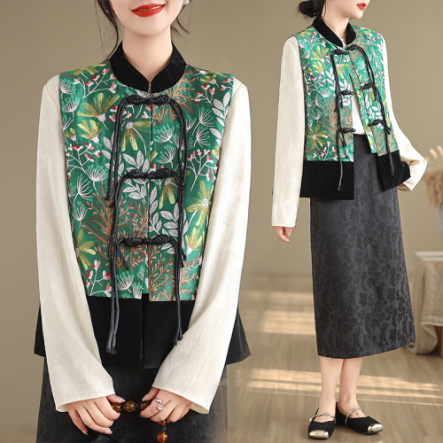 Autumn new new Chinese style national style jacquard embroidered waistcoat vest