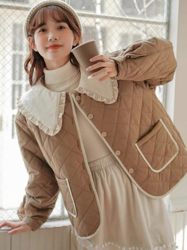 Short cotton coat, 2024 age-reducing design, thin and light cotton coat for small people, fashionable little fragrant jacket, autumn and winter