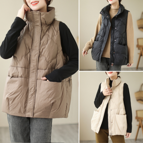 Autumn and winter new cotton and linen retro vest style quilted warm vest cotton vest inner wear for women