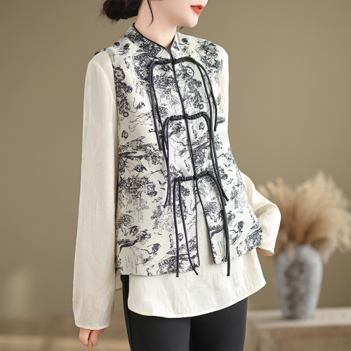 Autumn new new Chinese style national style jacquard embroidered waistcoat vest