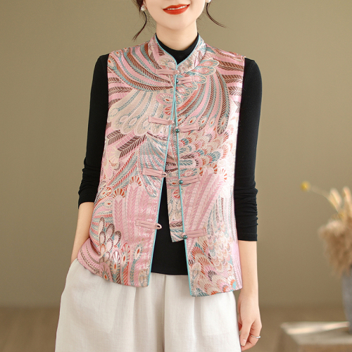 Autumn new new Chinese style national style jacquard embroidered waistcoat vest