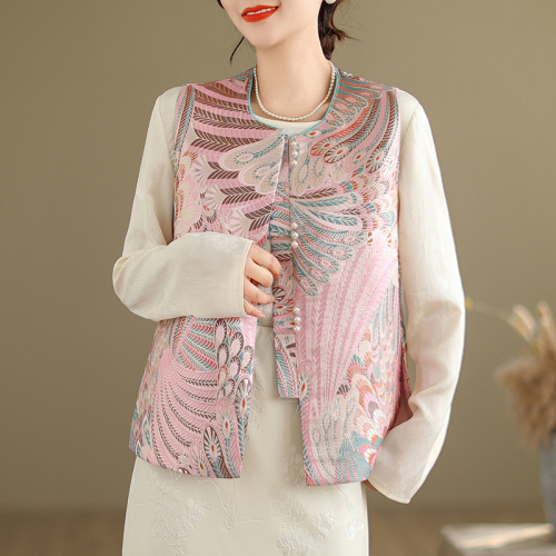 Autumn new new Chinese style national style jacquard embroidered waistcoat vest