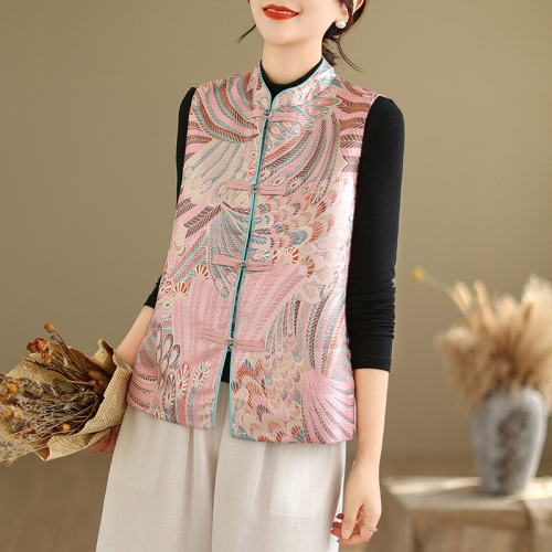 Autumn new new Chinese style national style jacquard embroidered waistcoat vest