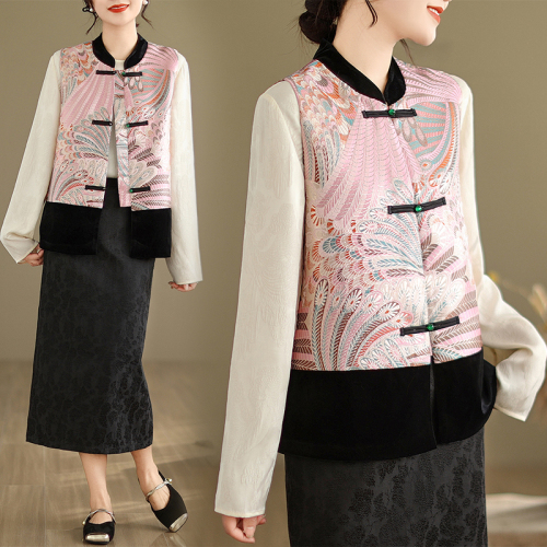 Autumn new new Chinese style national style jacquard embroidered waistcoat vest