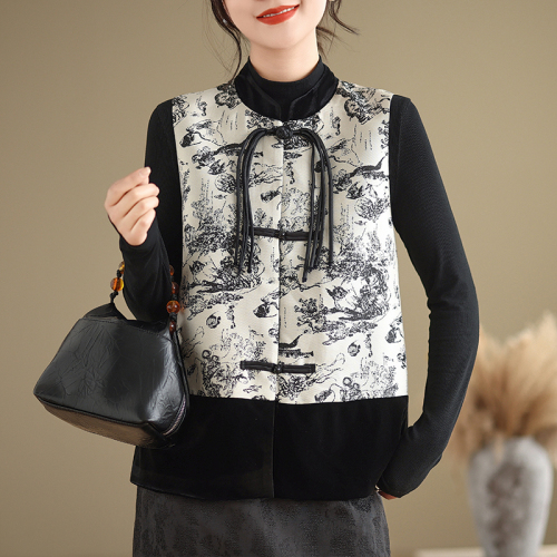 Autumn new new Chinese style national style jacquard embroidered waistcoat vest