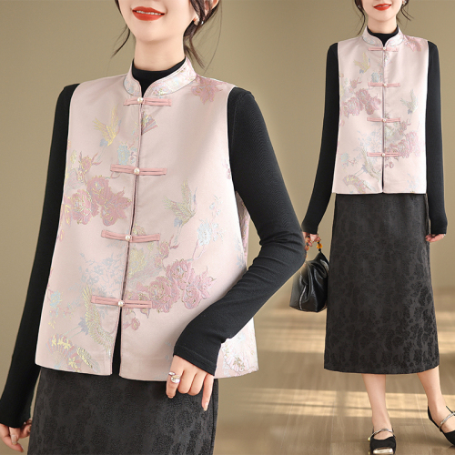 Autumn new new Chinese style national style jacquard embroidered waistcoat vest