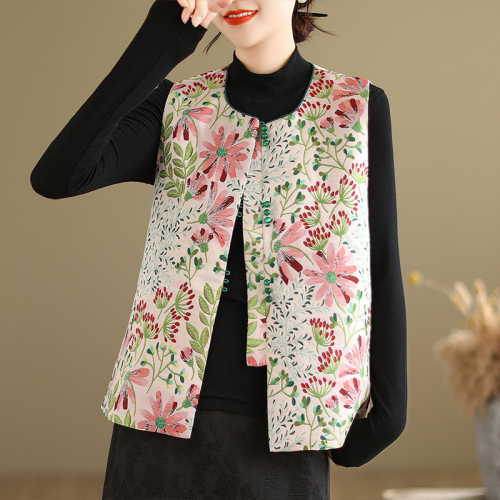 Autumn new new Chinese style vest jacquard embroidered waistcoat