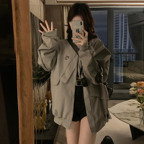 Flight suit jacket, women's baseball uniform, overalls, couple's wear, iron-standard design, niche design