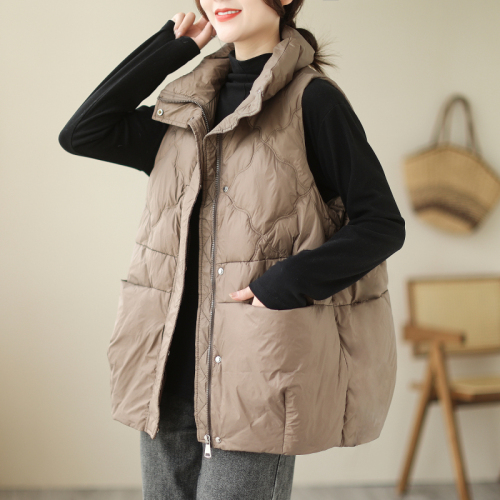 Autumn and winter new cotton and linen retro vest style quilted warm vest cotton vest inner wear for women