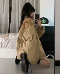 Oversize cotton jacket for women ins autumn and winter American niche corduroy cotton jacket plus velvet thickened cotton jacket trendy