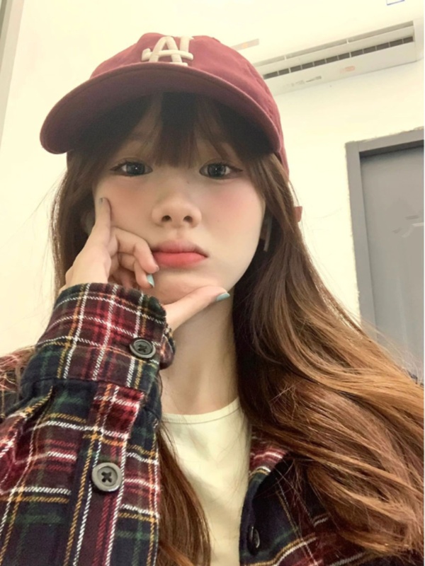 Hong Kong style retro red plaid shirt top spring and autumn new design sense outer wear women's long-sleeved shirt cardigan