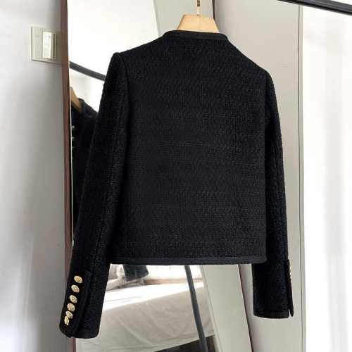 New 2024 Autumn and Winter Small Fragrance Style Jacket Tweed Short Classic Version Heavy Industry Temperament Versatile Top Women Long Sleeve