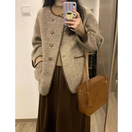 Maillard Small Fragrance Style Jacket Women's Korean Jacket 2024 Autumn and Winter Loose Slim Casual French Top