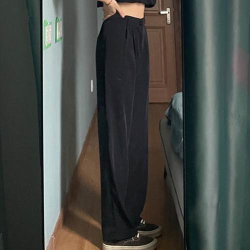 Quality Inspection Official Picture Suit Pants Women's Spring and Autumn Drape Suit Pants Spring Loose Slim Straight High Waist Pants