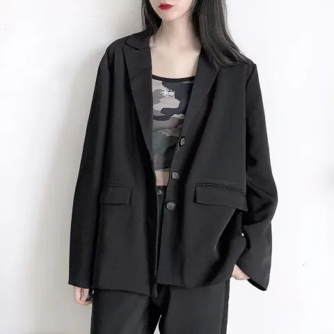 Autumn and winter new style small suit jacket British style Korean style loose casual female student suit top women's trend