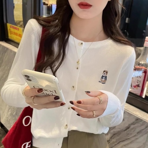 Lazy-style knitted cardigan women's early autumn/winter loose and slimming thin version versatile short sleeve top