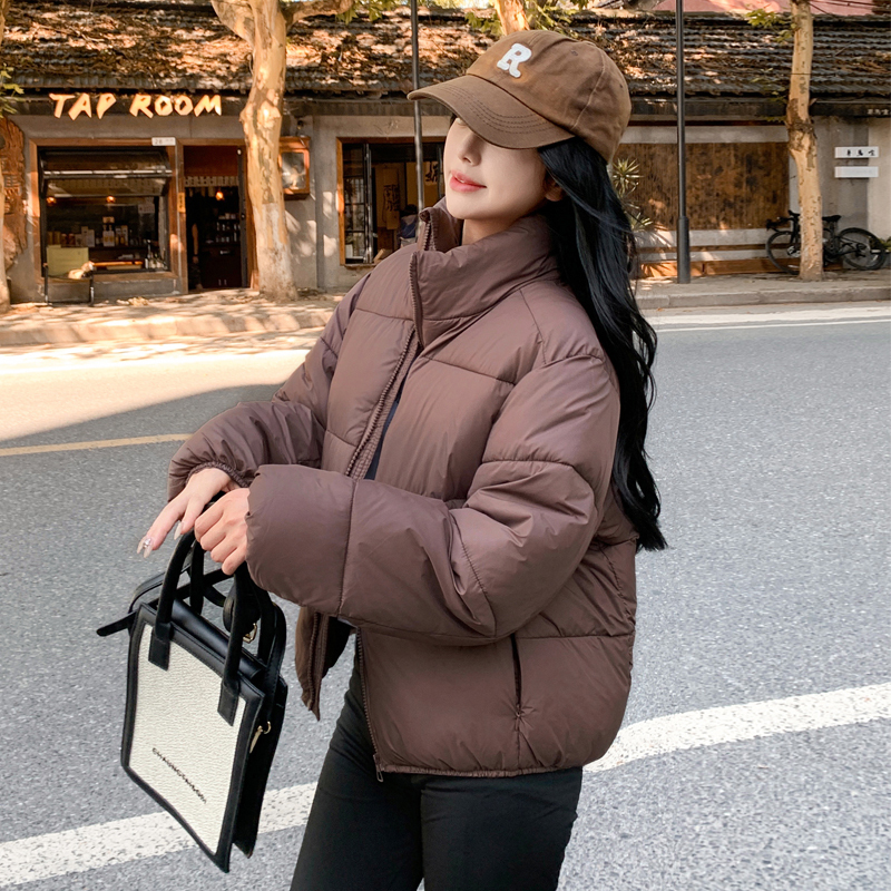 New autumn and winter high-end niche cotton coat American style stand collar winter short coat