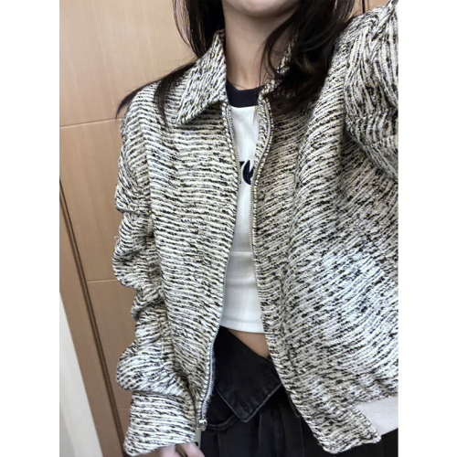 Xiaoxiangfeng Woolen Spring Polo Collar Short Xiaoxiangfeng Jacket Women's American Retro Jacket Top