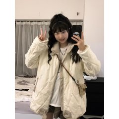 Retro stand collar cotton jacket for women winter new casual design niche loose cotton jacket