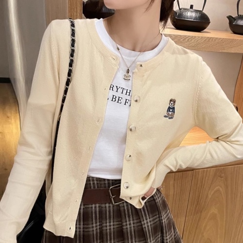 Lazy-style knitted cardigan women's early autumn/winter loose and slimming thin version versatile short sleeve top