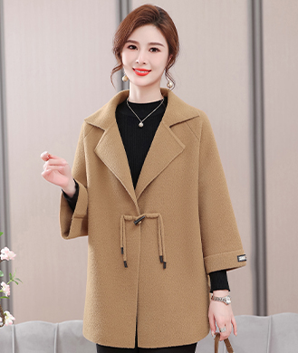 Middle-aged mother autumn and winter new plus size plus size cashmere coat women's mid-length Korean style suit woolen coat