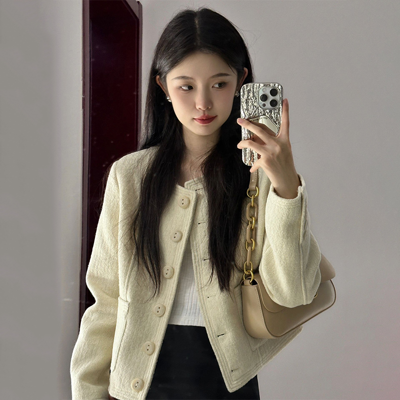 French style small fragrant jacket for women in spring and autumn, foreign temperament, high-end niche, small person, cool style lady jacket