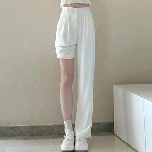 Quality Inspection Official Picture Suit Pants Women's Spring and Autumn Drape Suit Pants Spring Loose Slim Straight High Waist Pants
