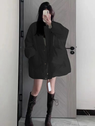 Off-white cotton coat women's new winter Korean style loose large version cotton jacket warm cotton coat