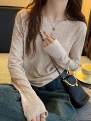 Lazy-style Knit Cardigan Sweater Outerwear for Women, Early Autumn/Winter, Loose and Slimming, Thin and Versatile, Short-Sleeve Top