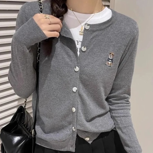 Lazy-style knitted cardigan women's early autumn/winter loose and slimming thin version versatile short sleeve top