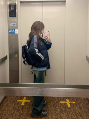 High-quality small Oxford fabric hand-stuffed cotton thickened winter new loose printed cotton coat cotton coat bread coat for women