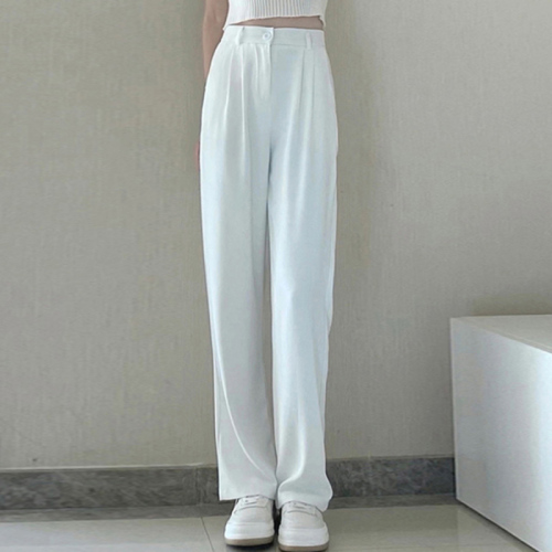 Quality Inspection Official Picture Suit Pants Women's Spring and Autumn Drape Suit Pants Spring Loose Slim Straight High Waist Pants