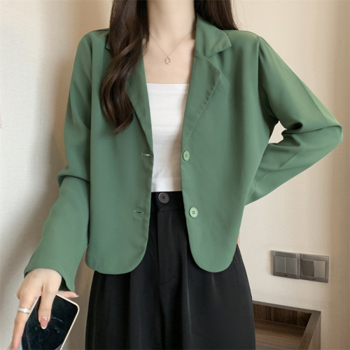 Autumn new Korean style chic niche design lapel temperament fashion short small suit for women