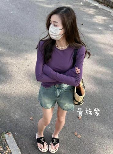 DADI customized summer new paper man sun protection ultra-thin slimming versatile slightly see-through bottoming shirt for women